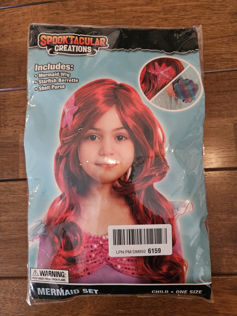 Spooktacular Creations Red Mermaid Wig Set NWT